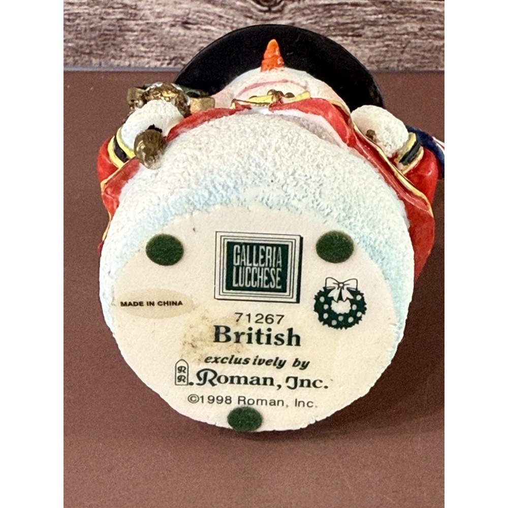 Vintage Roman Inc Snowman BRITISH Figurine 1998 Galleria Lucchese 71265 - Picture 8 of 8